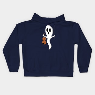 Funny ghost with violin Kids Hoodie